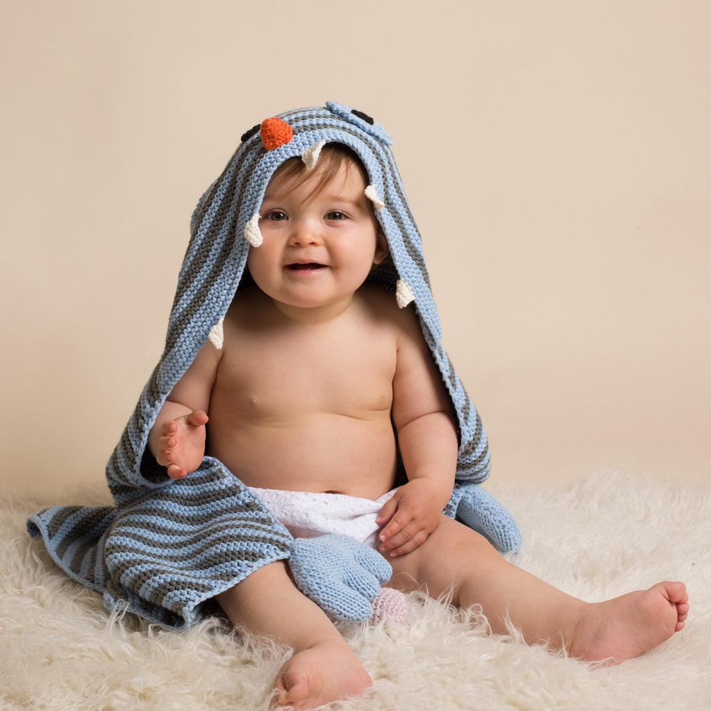 Hand Knitted Monster Hug Hooded Blanket