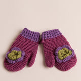 Hand Knitted Girls  Mitten Gloves