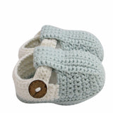Hand Crochet T Bar Baby Shoes (Baby Blue)