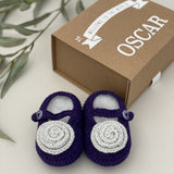 Hand Crochet Purple Baby Shoes