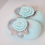 Baby Girl Shoes and Headband Set With Pearl Detail