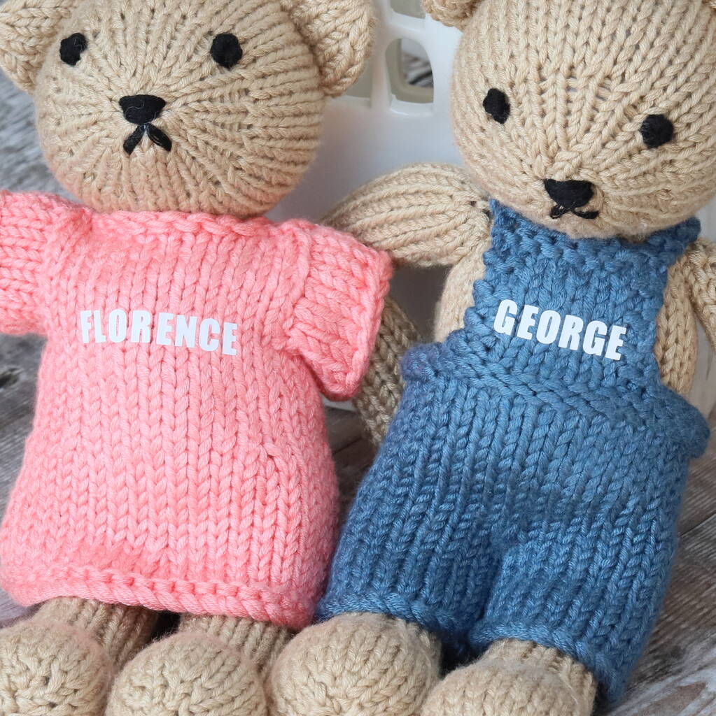 Knitted teddies hot sale